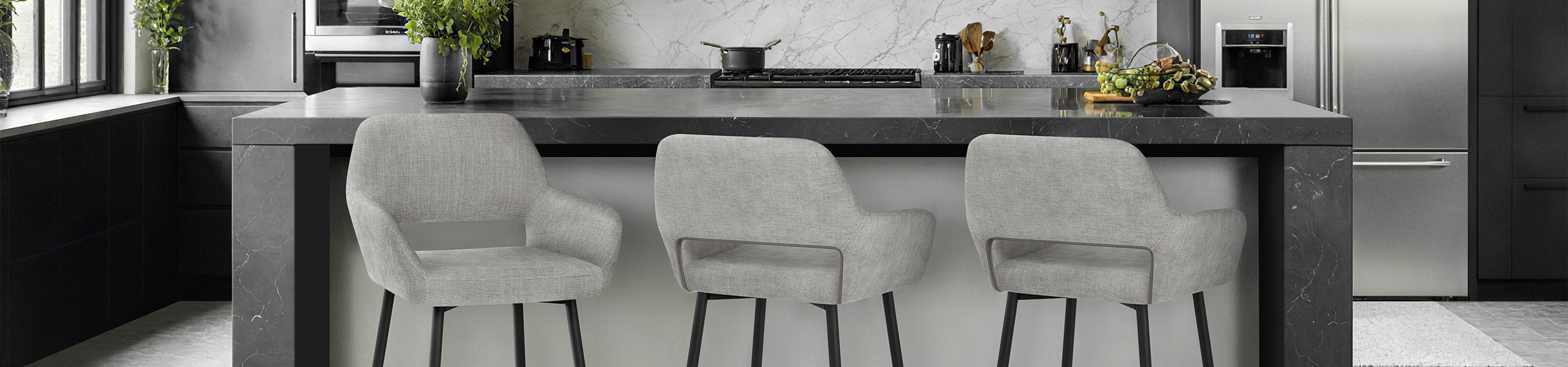 Raven Bar Stool Light Grey Fabric Video Banner