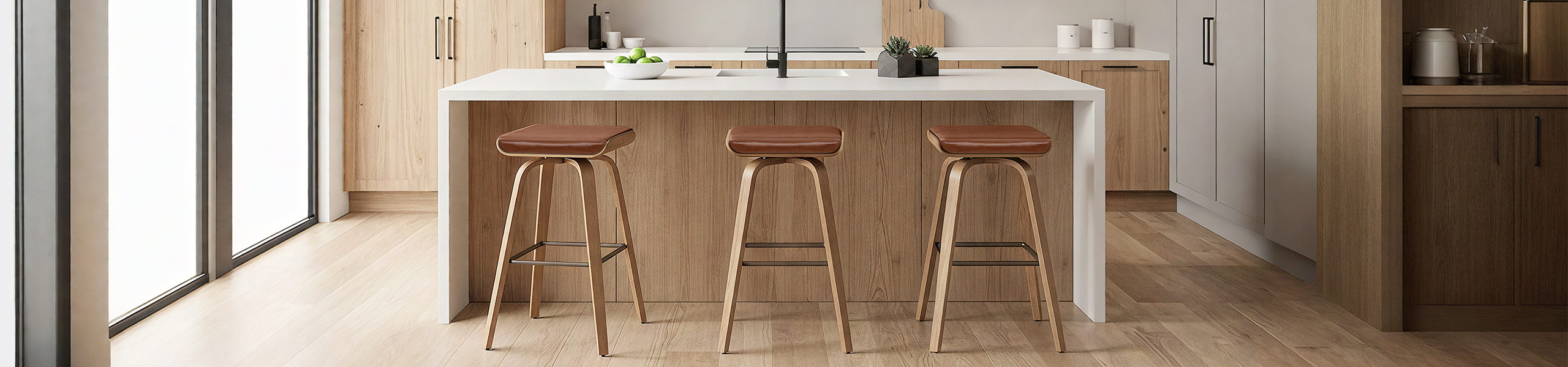 Remy Oak Stool Brown Real Leather Video Banner