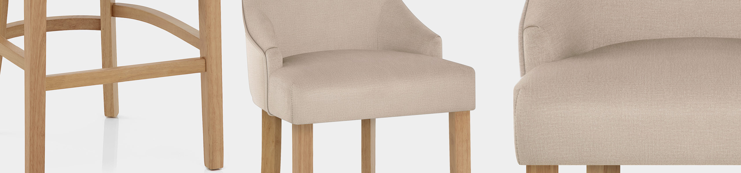 Richmond Oak Bar Stool Beige Fabric Video Banner