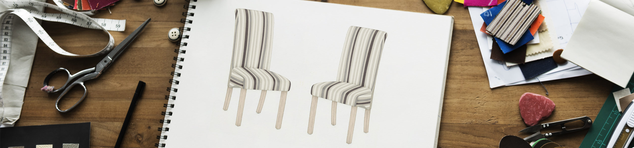 Roma Dining Chair Oak & Stripe Video Banner