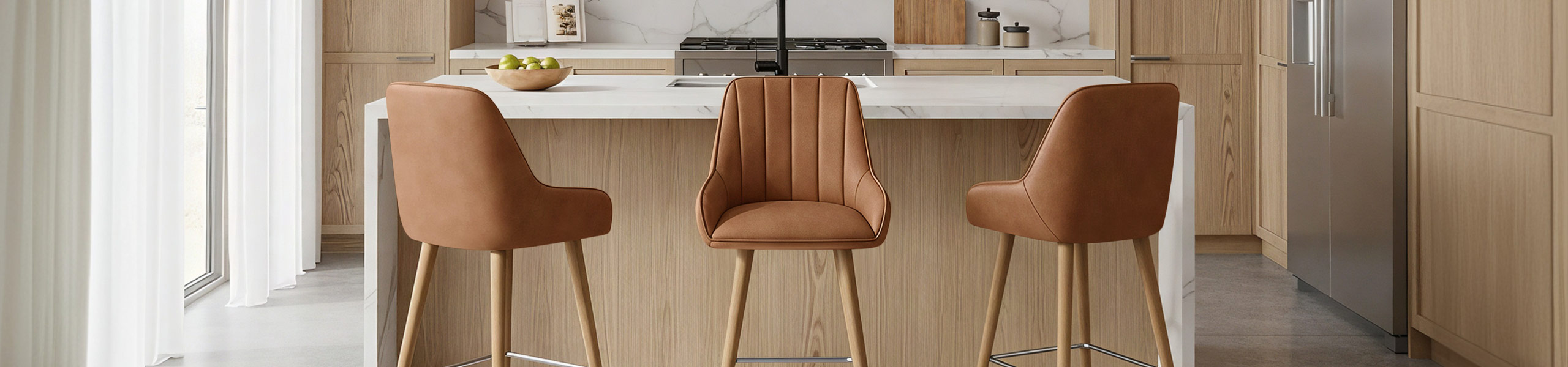 Rosa Oak Bar Stool Tan Video Banner