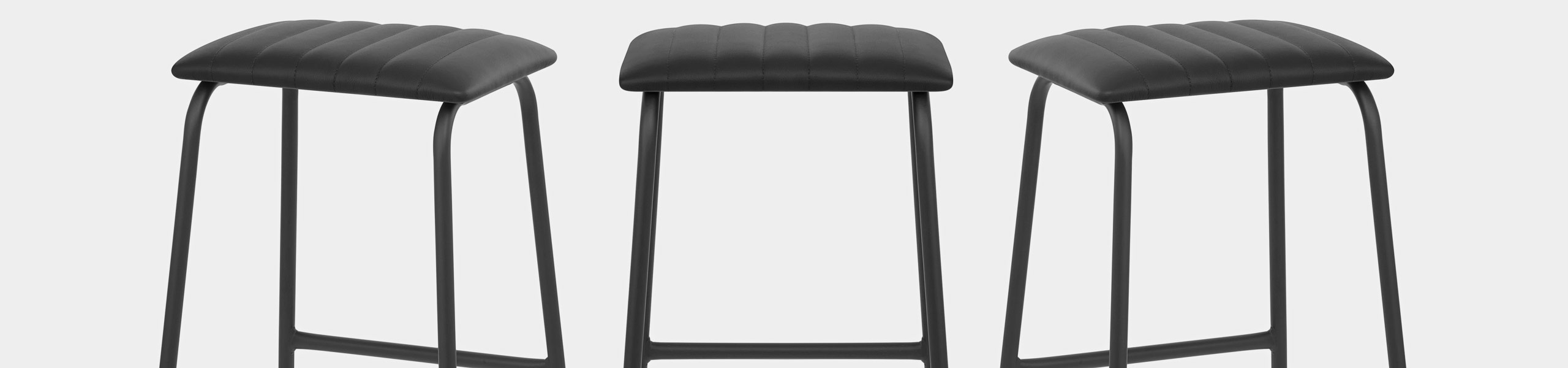 Sasha Real Leather Stool Black Video Banner