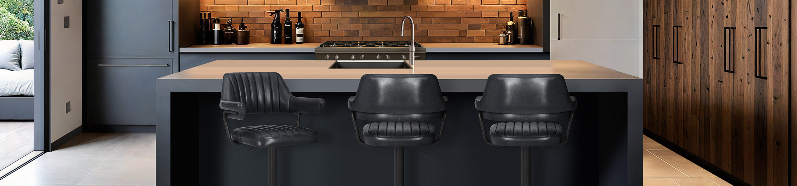 Scout Real Leather Stool Slate Video Banner