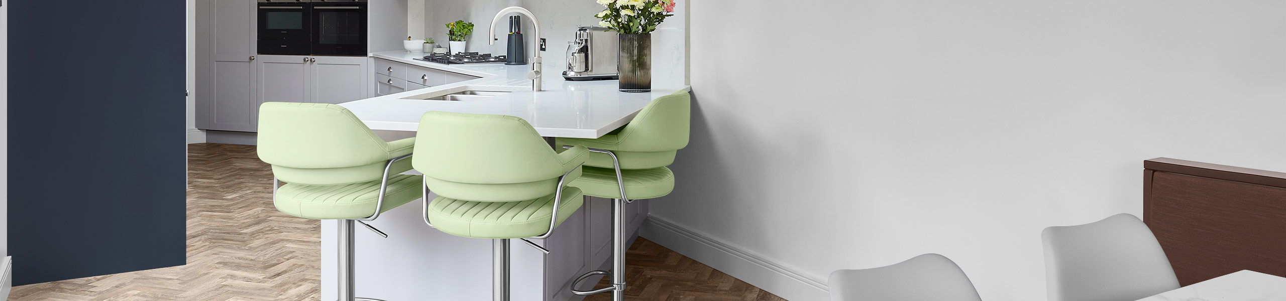 Skyline Brushed Bar Stool Green Video Banner