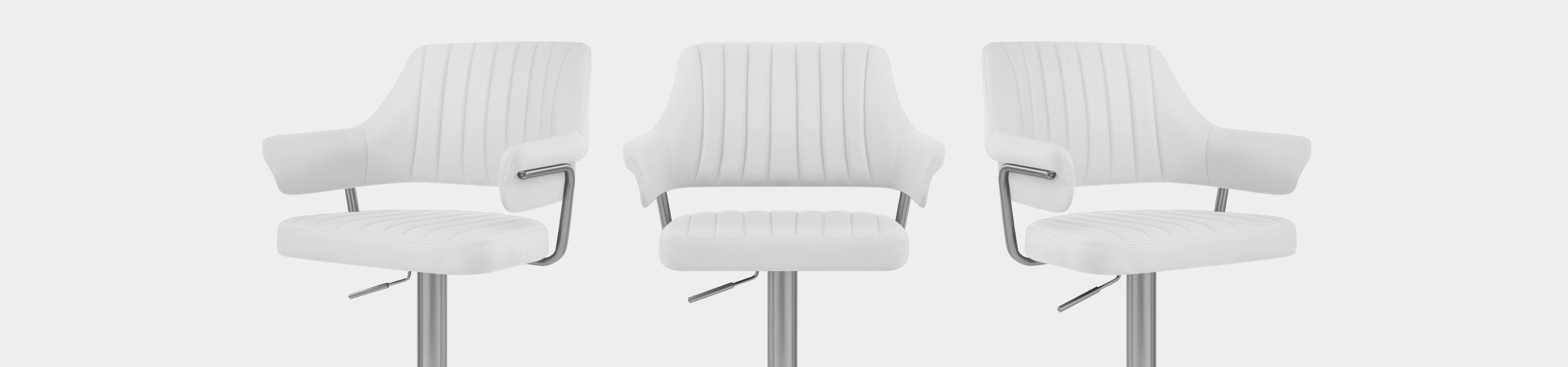 Skyline Brushed Bar Stool White Video Banner