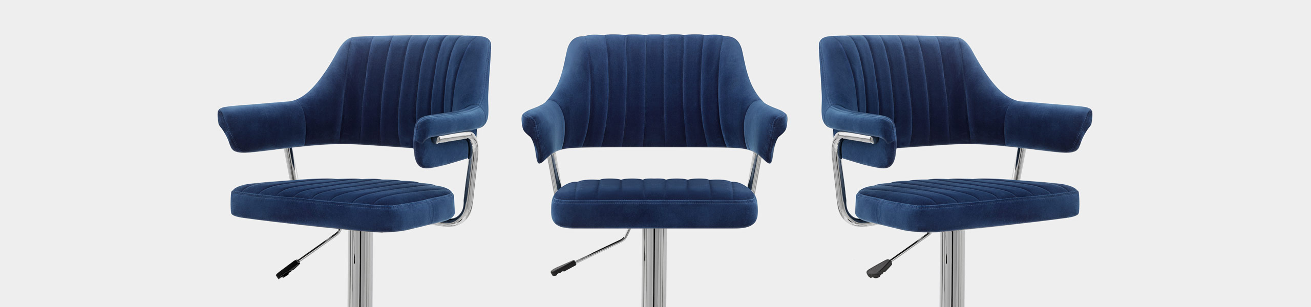 Skyline Bar Chair Blue Velvet Video Banner