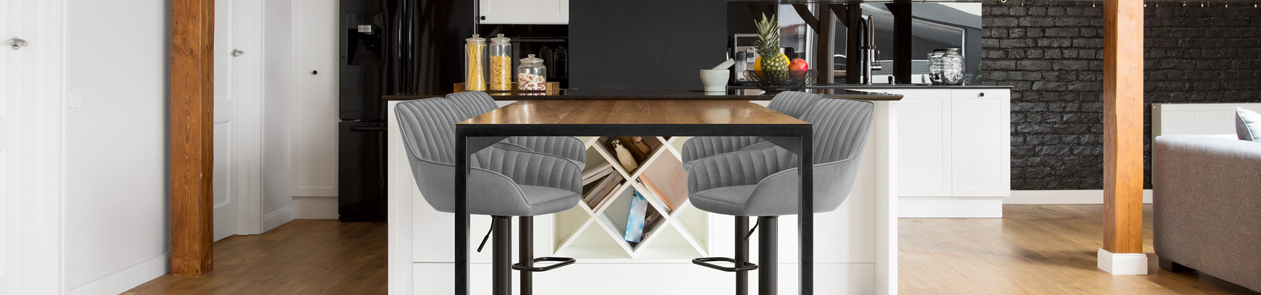 Sol Bar Stool Grey Velvet Video Banner