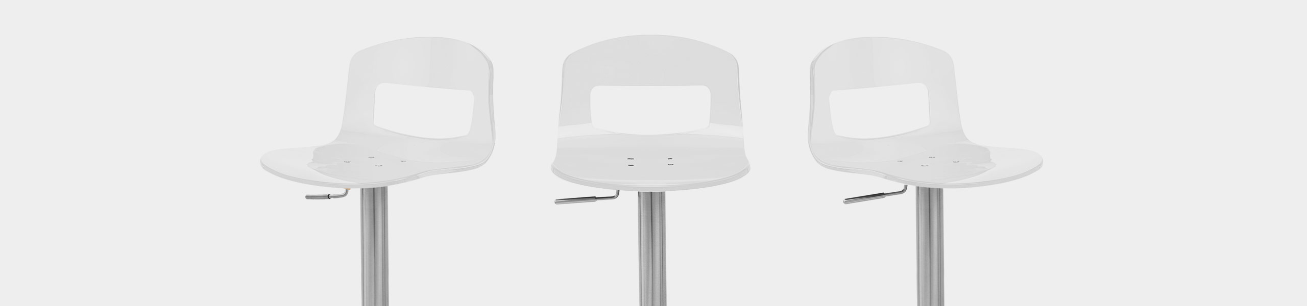 Stardust Brushed Steel Bar Stool White Video Banner