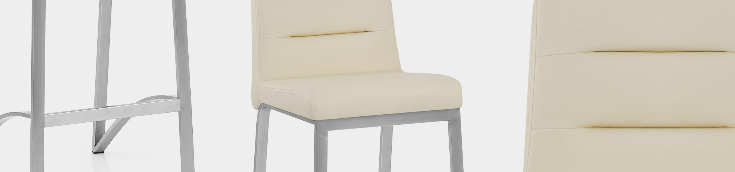 Stella Brushed Steel Stool Cream Video Banner