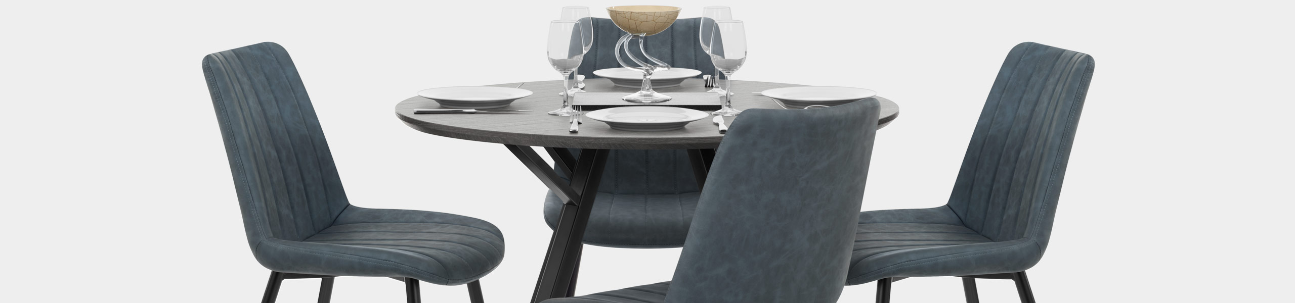 Sussex Dining Set Grey Wood & Blue Video Banner