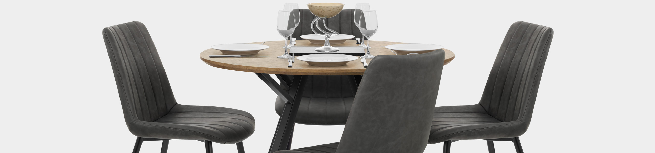 Sussex Dining Set Oak & Charcoal Video Banner