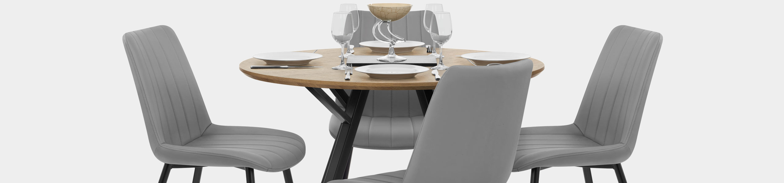 Sussex Dining Set Oak & Mid Grey Video Banner