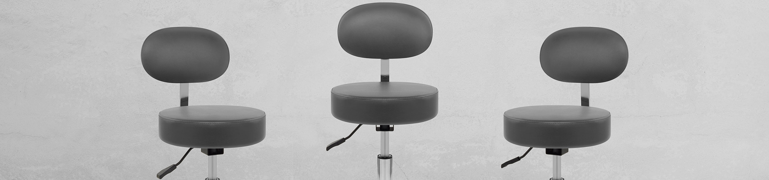 Swivel Stool With Back Grey Video Banner