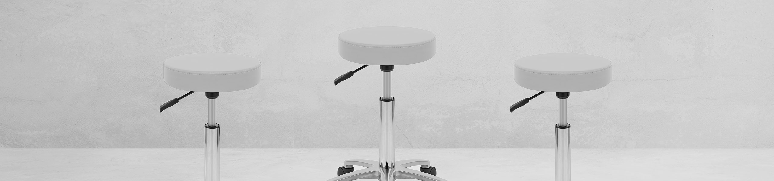 Swivel Stool With Wheels White Video Banner