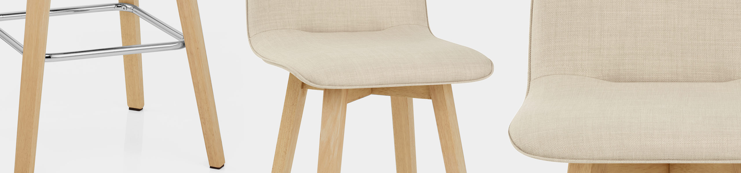 Tide Wooden Stool Beige Fabric Video Banner