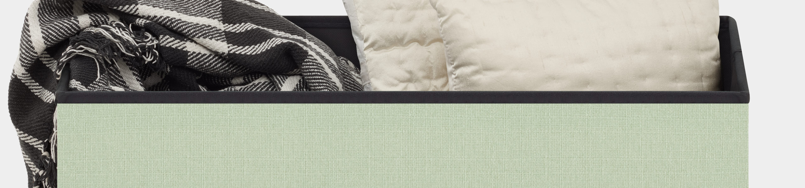 Tiffany Foldable Ottoman Green Fabric Video Banner