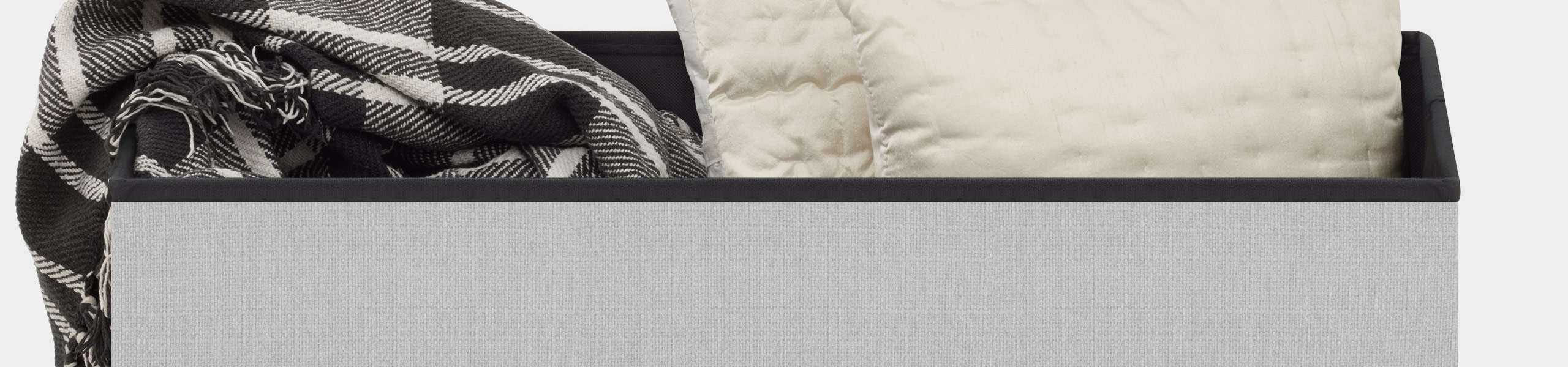 Tiffany Foldable Ottoman Grey Fabric Video Banner