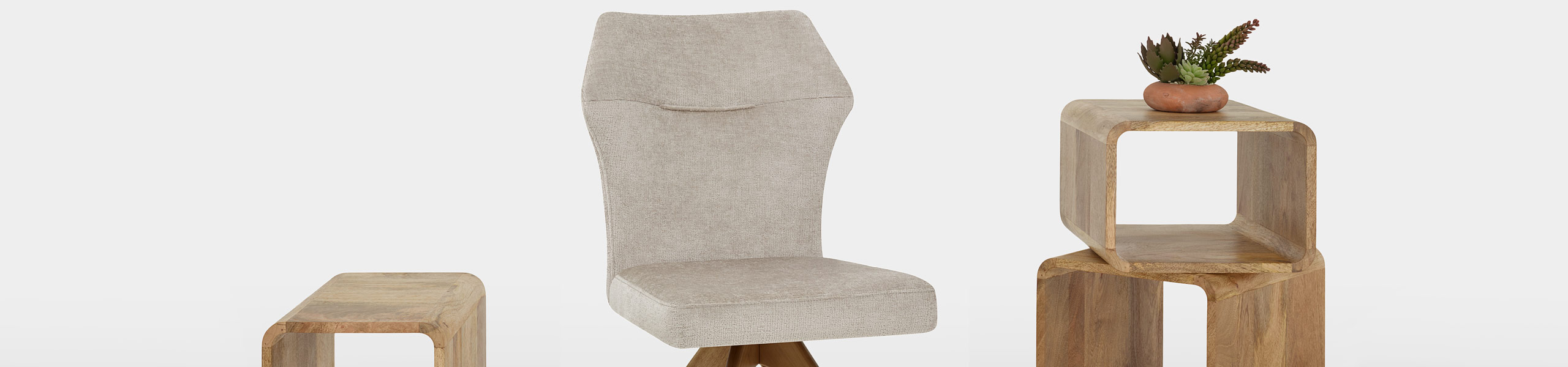 Troy Wooden Dining Chair Beige Fabric Video Banner
