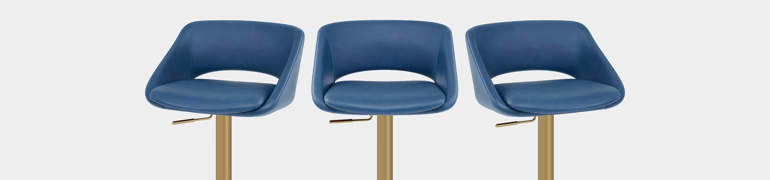 Tulsa Brushed Gold Stool Blue Video Banner