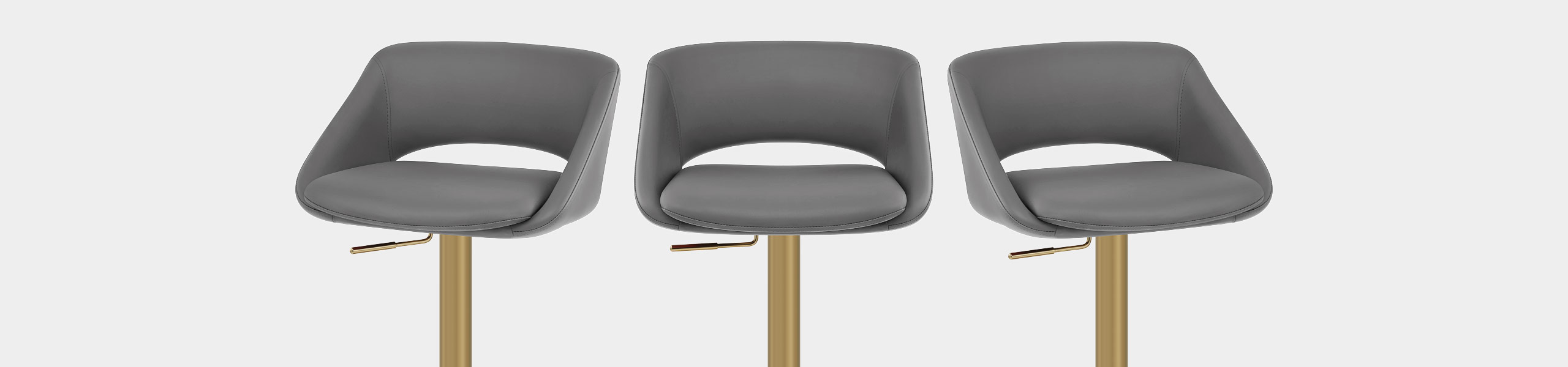 Tulsa Brushed Gold Stool Dark Grey Video Banner