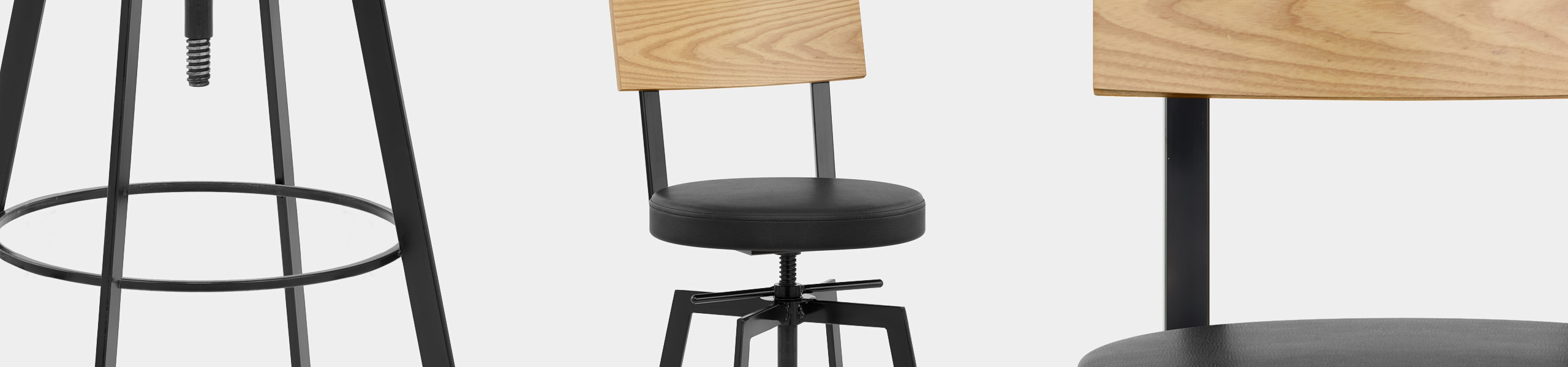 Urban Oak Industrial Stool Black Video Banner