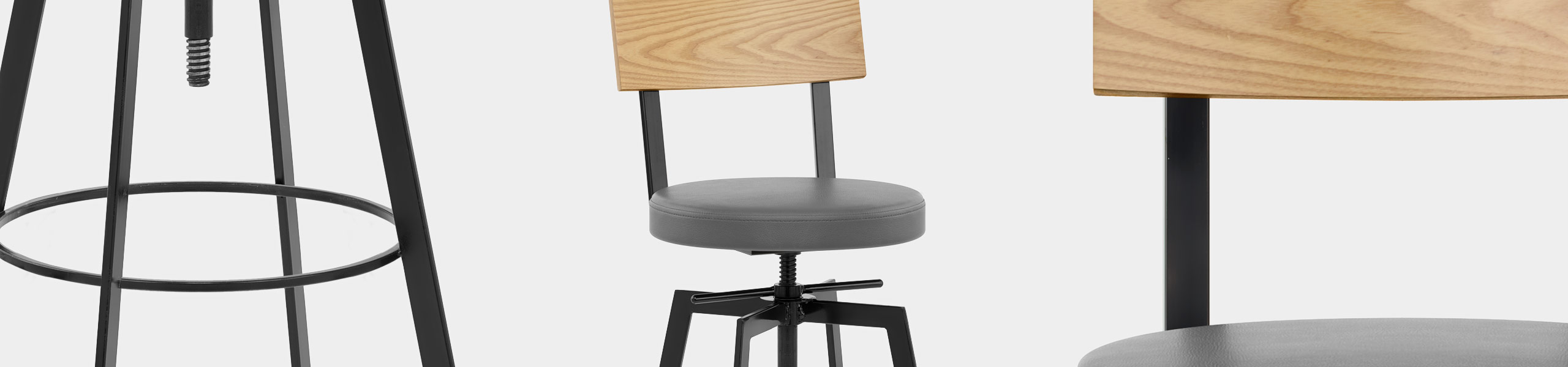 Urban Oak Industrial Stool Grey Video Banner