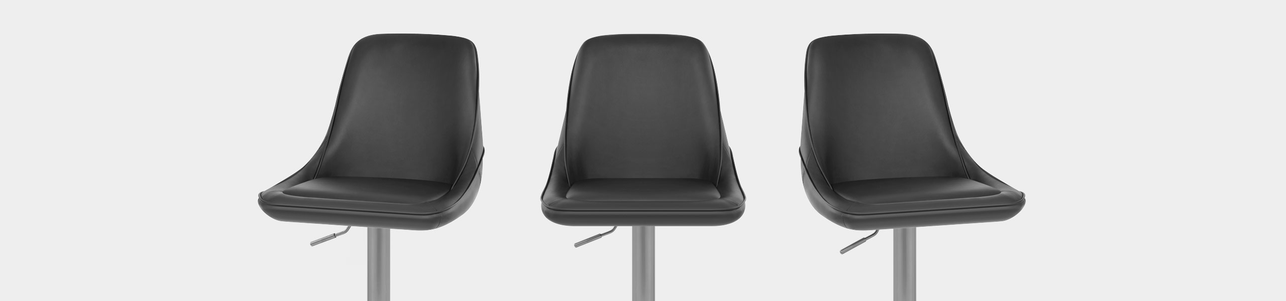 Venice Brushed Steel Stool Black Video Banner