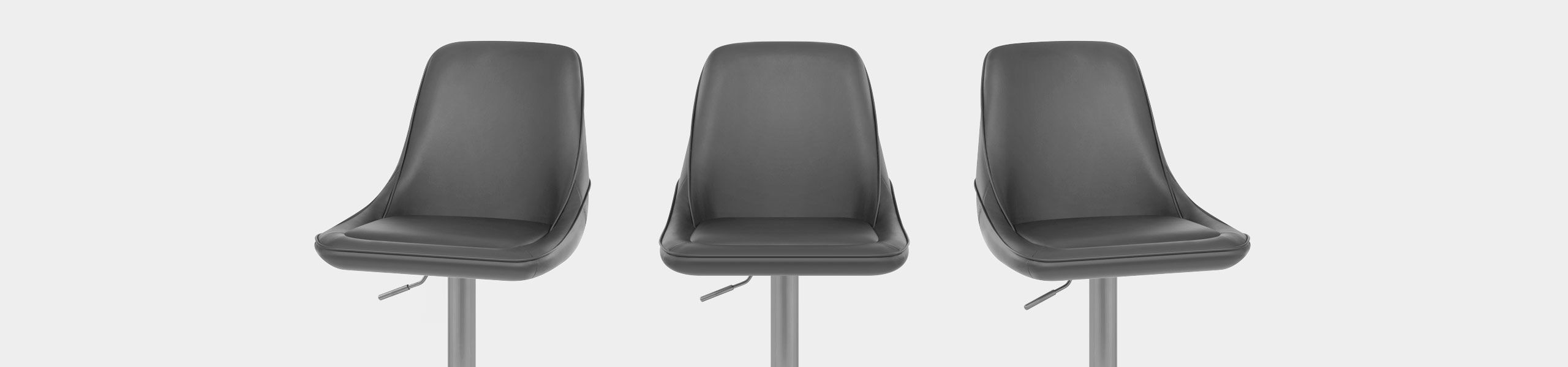 Venice Brushed Steel Stool Grey Video Banner