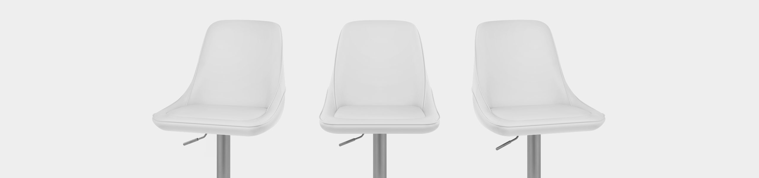 Venice Brushed Steel Stool White Video Banner