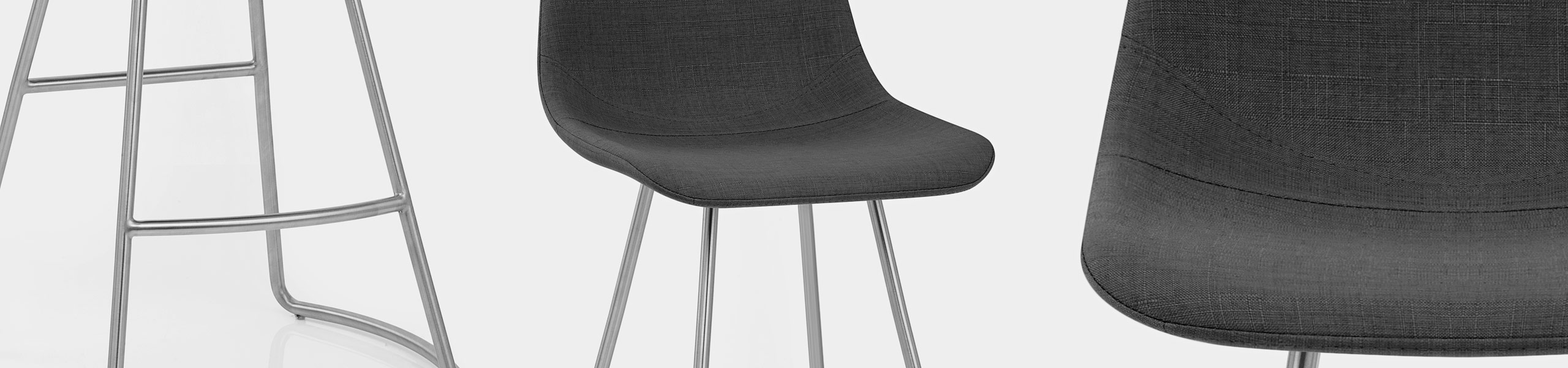 Vibe Brushed Stool Charcoal Fabric Video Banner