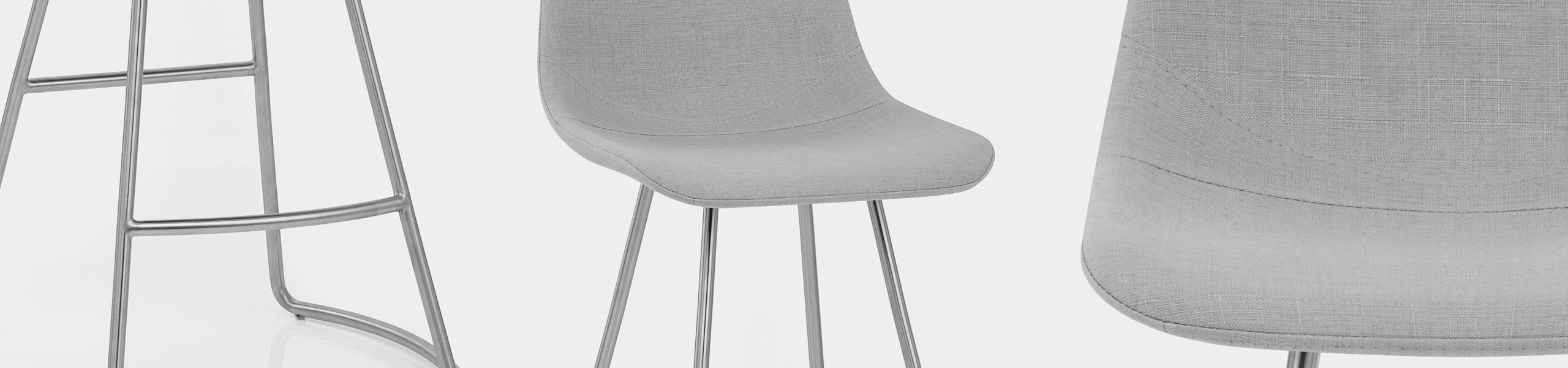 Vibe Brushed Stool Light Grey Fabric Video Banner