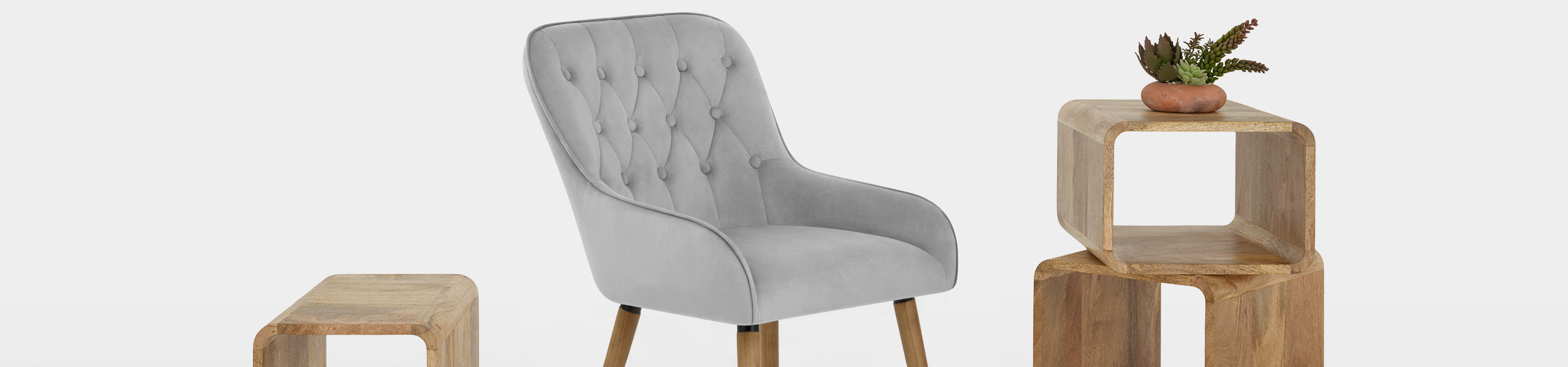 Vienna Dining Chair Grey Velvet Video Banner