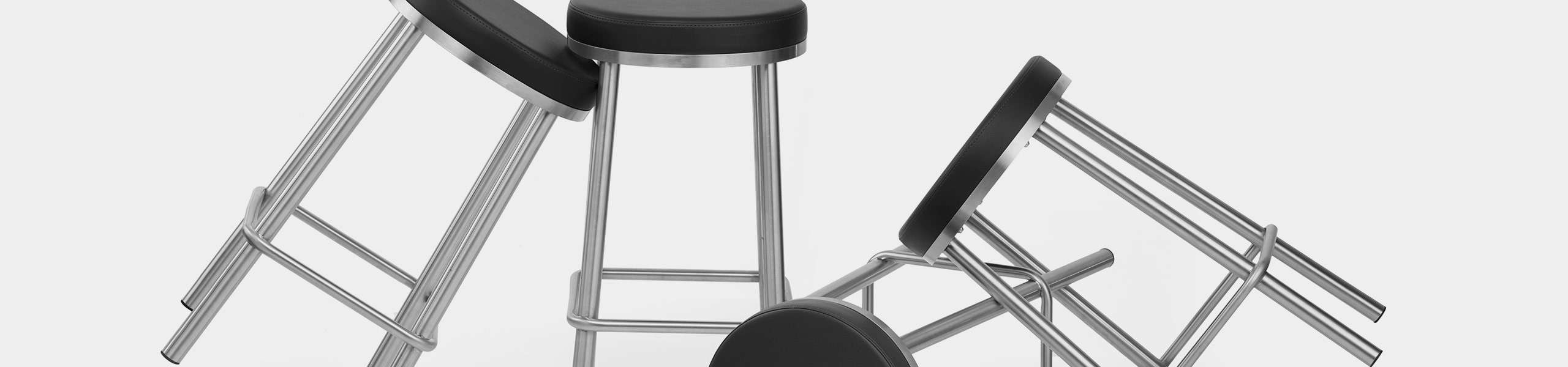 Vision Brushed Steel Stool Black Video Banner