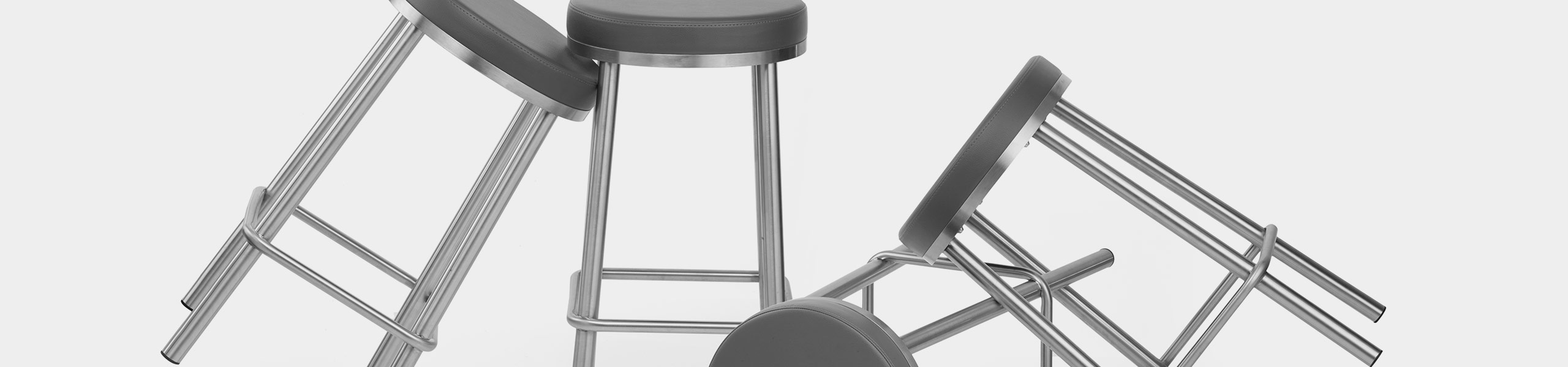 Vision Brushed Steel Stool Grey Video Banner