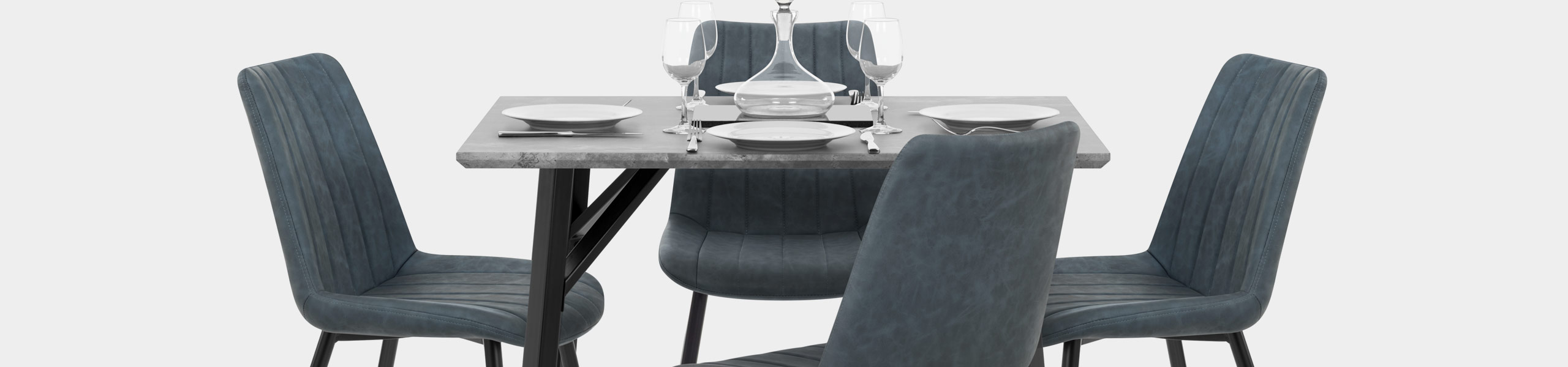 Warwick Dining Set Concrete & Blue Video Banner