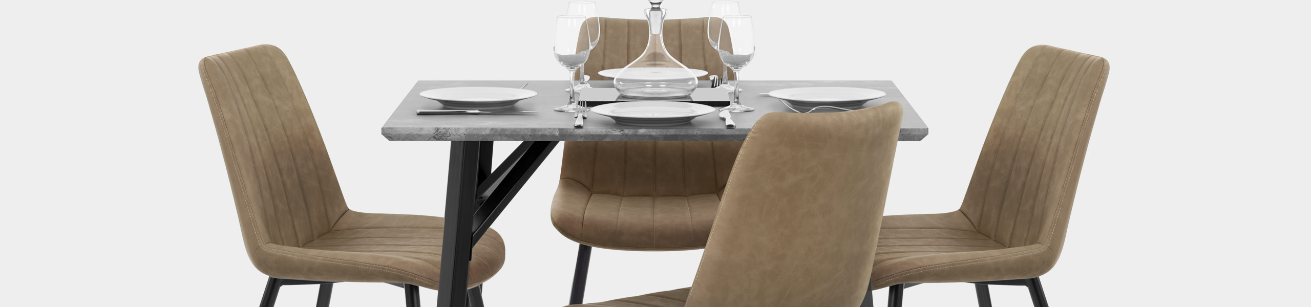 Warwick Dining Set Concrete & Brown Video Banner