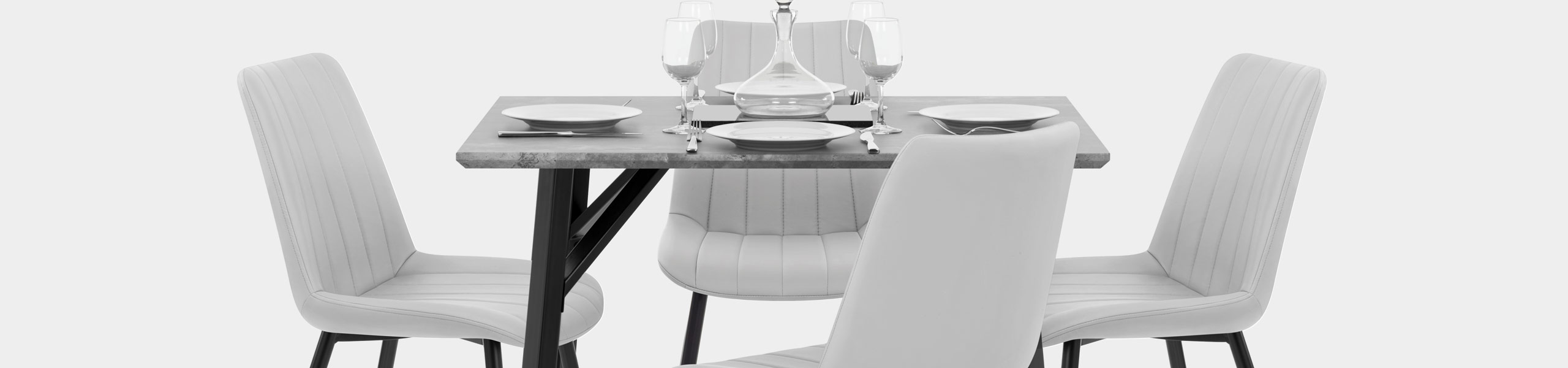 Warwick Dining Set Concrete & Light Grey Video Banner