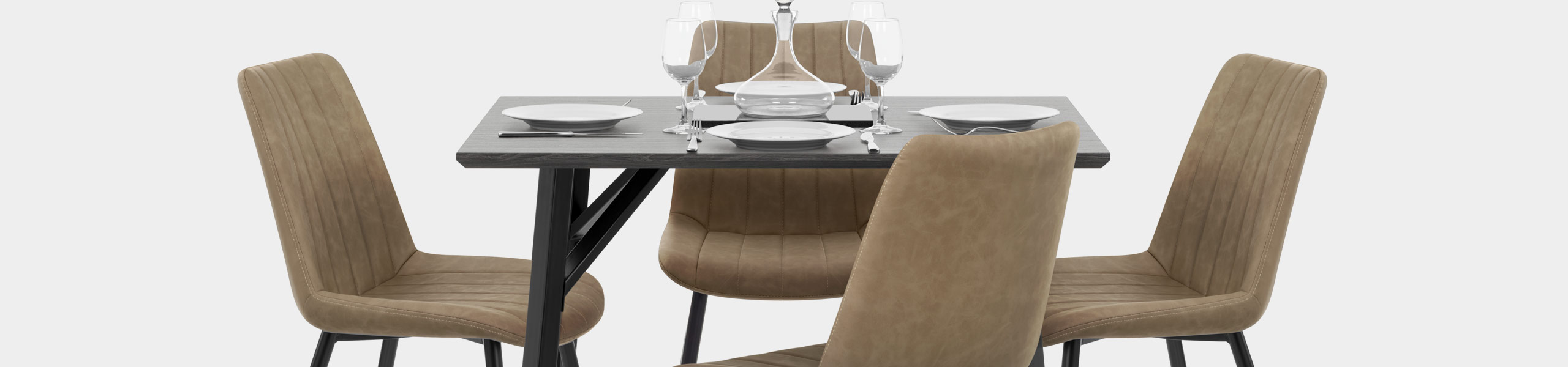 Warwick Dining Set Grey Wood & Brown Video Banner