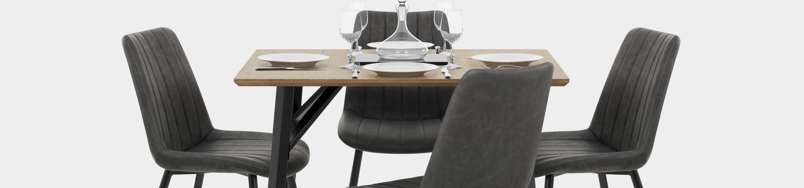 Warwick Dining Set Oak & Charcoal Video Banner