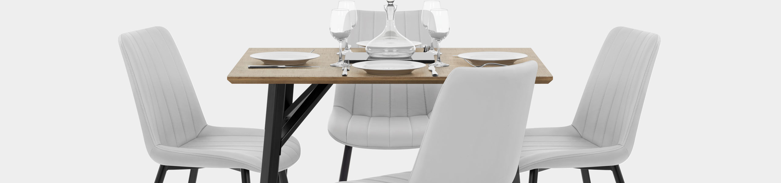 Warwick Dining Set Oak & Light Grey Video Banner