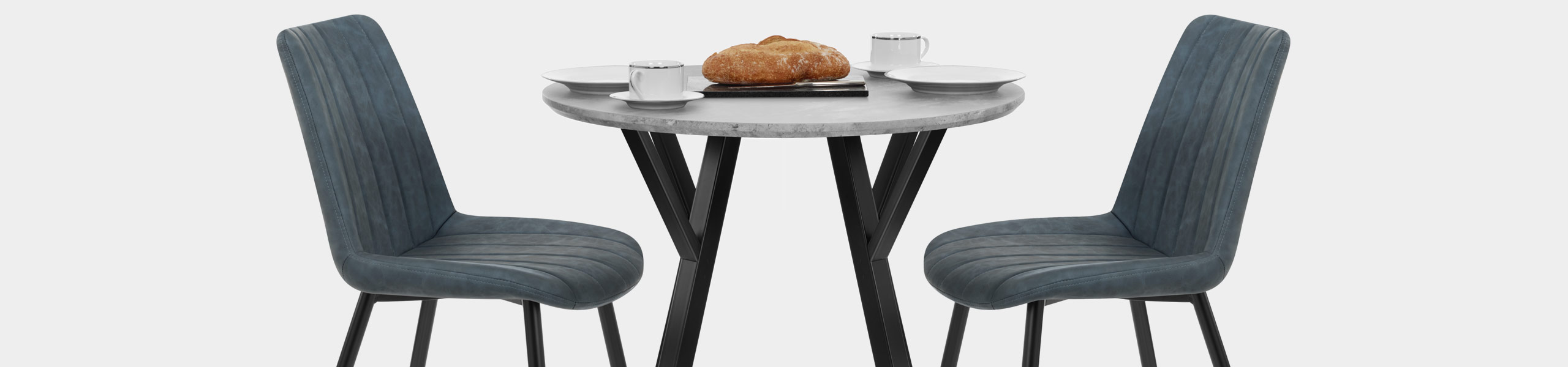 Wessex Dining Set Concrete & Blue Video Banner