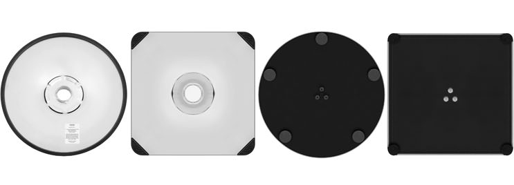 Undersides of Bar Stool Round and Square Protective Bases