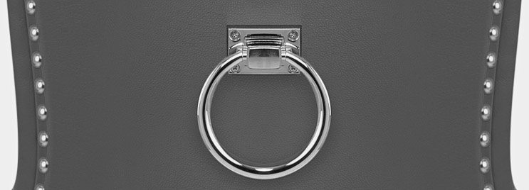 Bar Stool With Chrome Ring Knocker On Rear